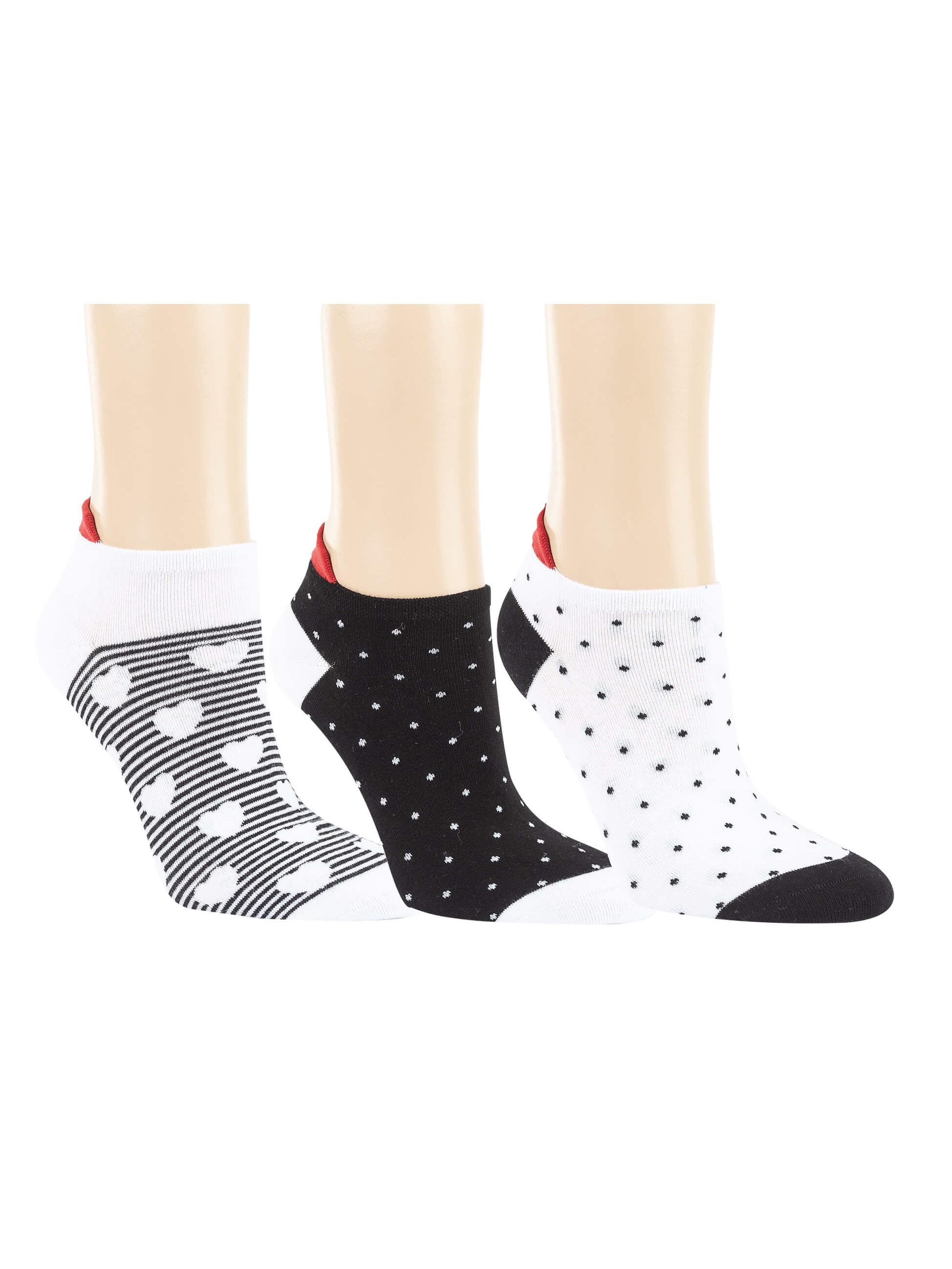 6,10 Damen - Socken Sneaker - - Black&White EUR