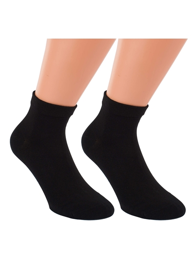 Herrensocken - Harmony - Kurzschaft - extra breiter Rand - Schwarz - 2er-Pack