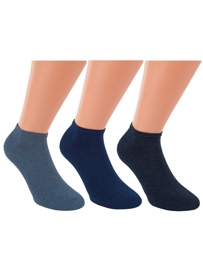 Herrensocken - Harmony - Sneaker - Jeansfarben - 3er-Pack