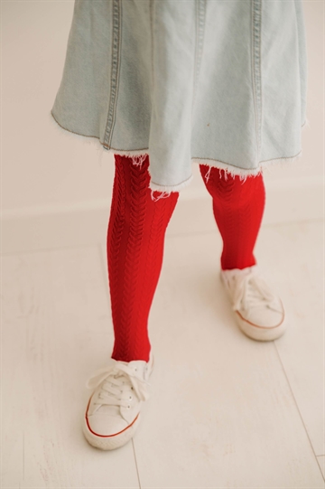 Strumpfhosen - Kinder - Fiore - Braidy - Muster - 60 den - Rot